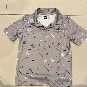 New Balance Men's Gray Patterned Polo Shirt